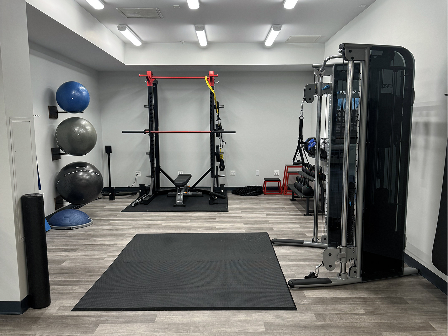 workout area in studio